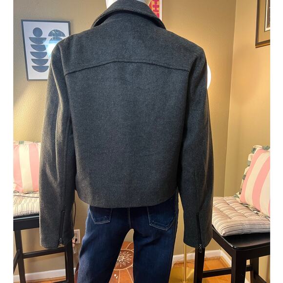 Michael Stars Amelia Grey Asymmetrical Moto Style Jacket Size M - Picture 5 of 7